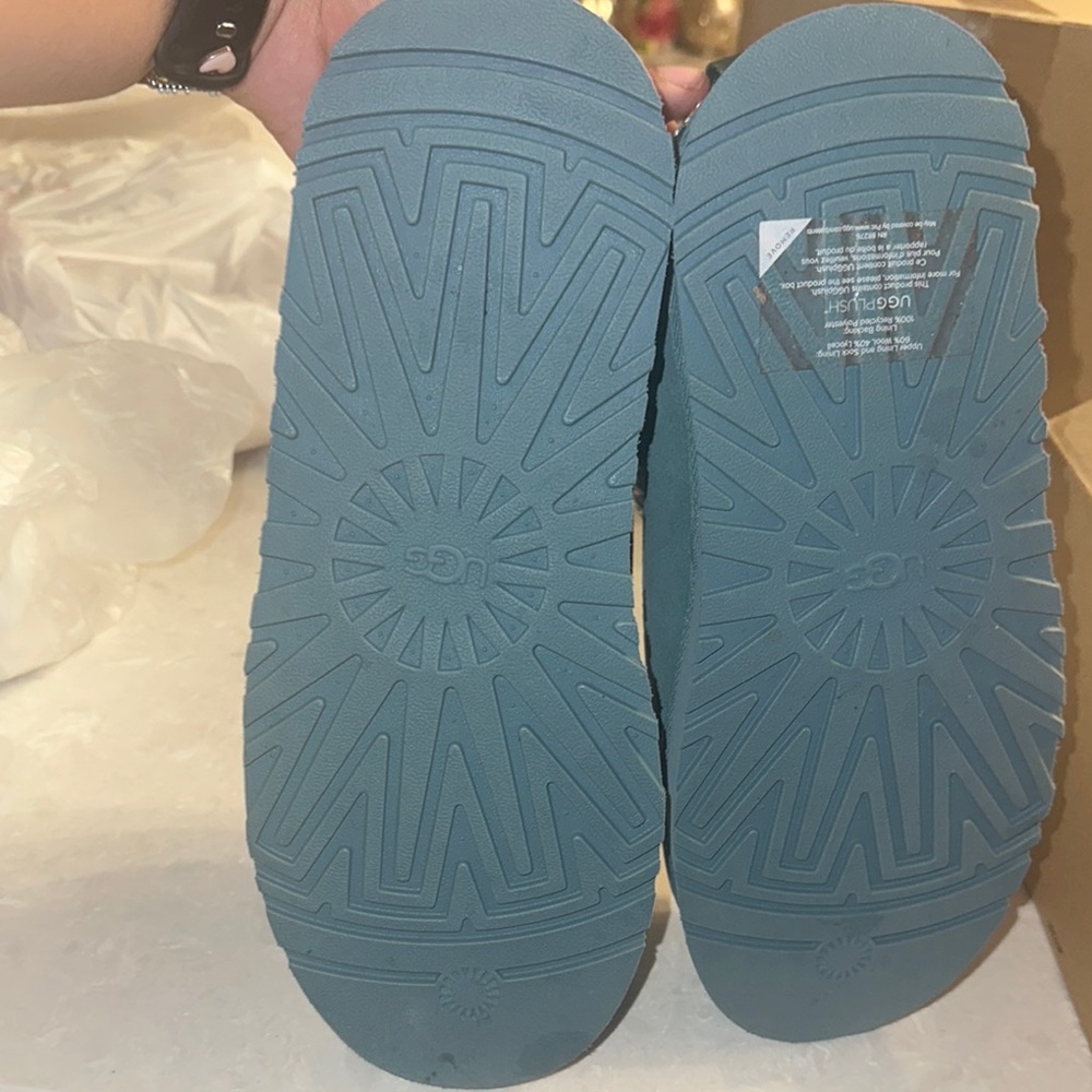 UGG Blue Suede Platform Slippers - Picture 5 of 6